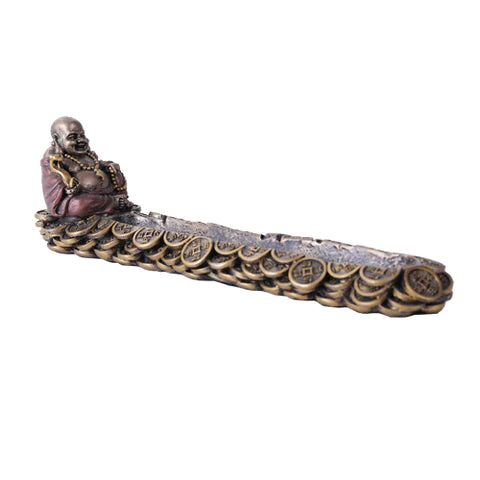 12.5in Buddha Incense Burner with Plant